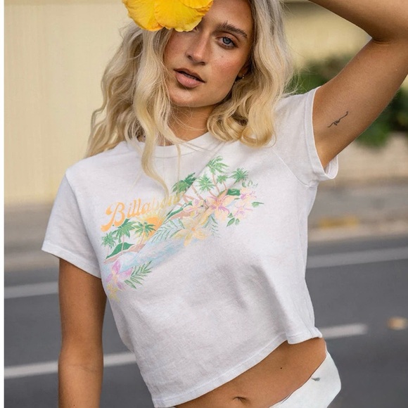 Billabong Tops - Billabong By The Sea Cropped Tee
